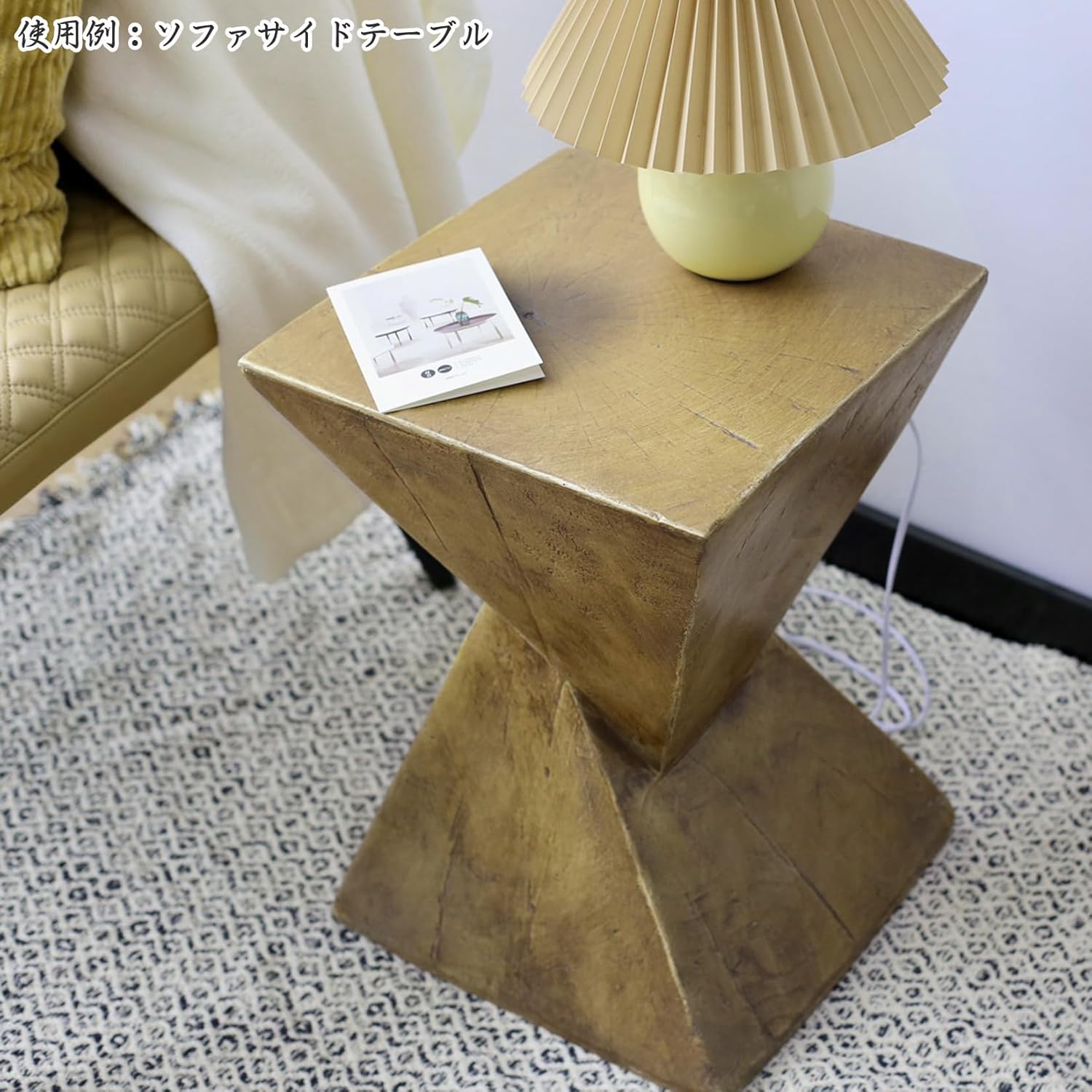 UNHO サイドテーブル セメント ソファテーブル 室内 屋外 ベッド